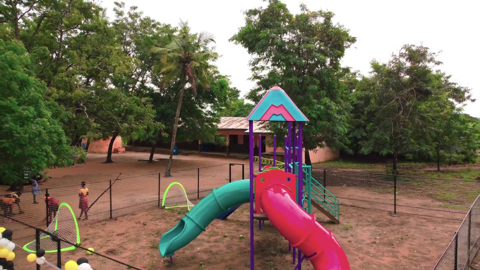 Aerial view of the new playground at Dadome DA Basic School