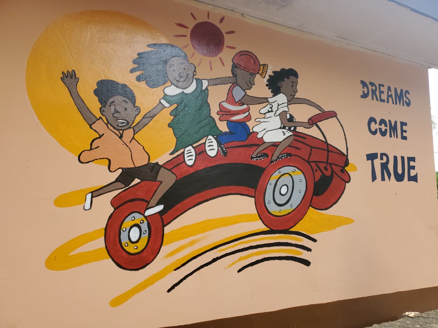 Classroom mural reading Dreams Come True