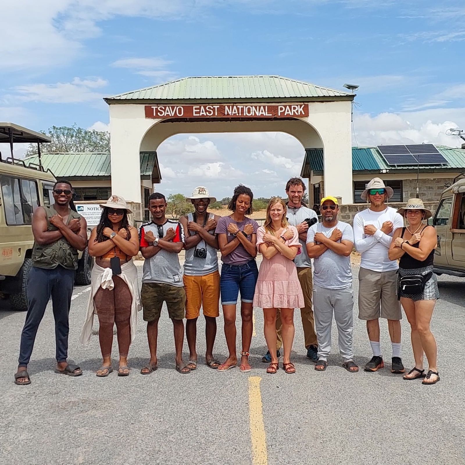 Travelers at Tsavo East National Park