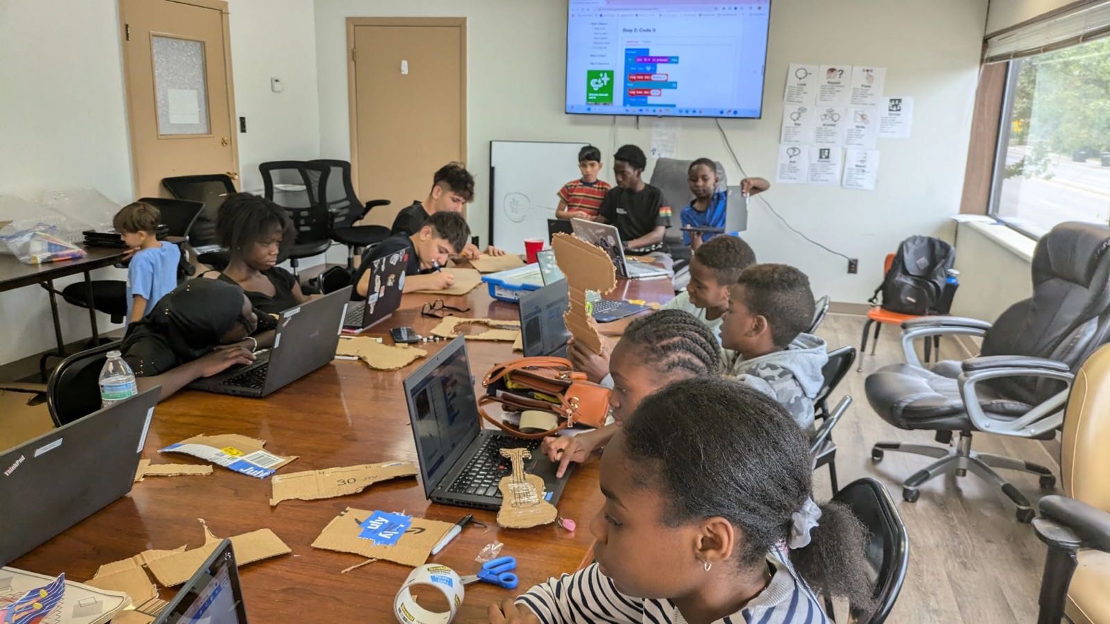 Students building robots in a Utah class