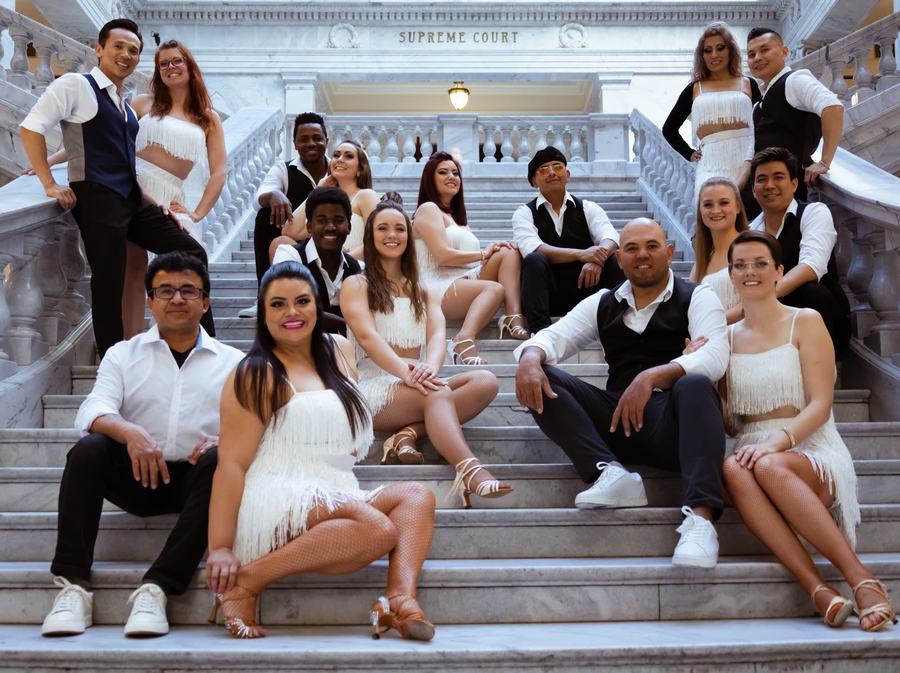 Dance4ACause Utah dancers on the steps of the Utah State Capitol